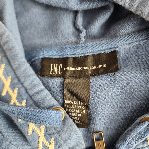 Blue INC Zip up Hoodie sz Large - Picture 7 of 8